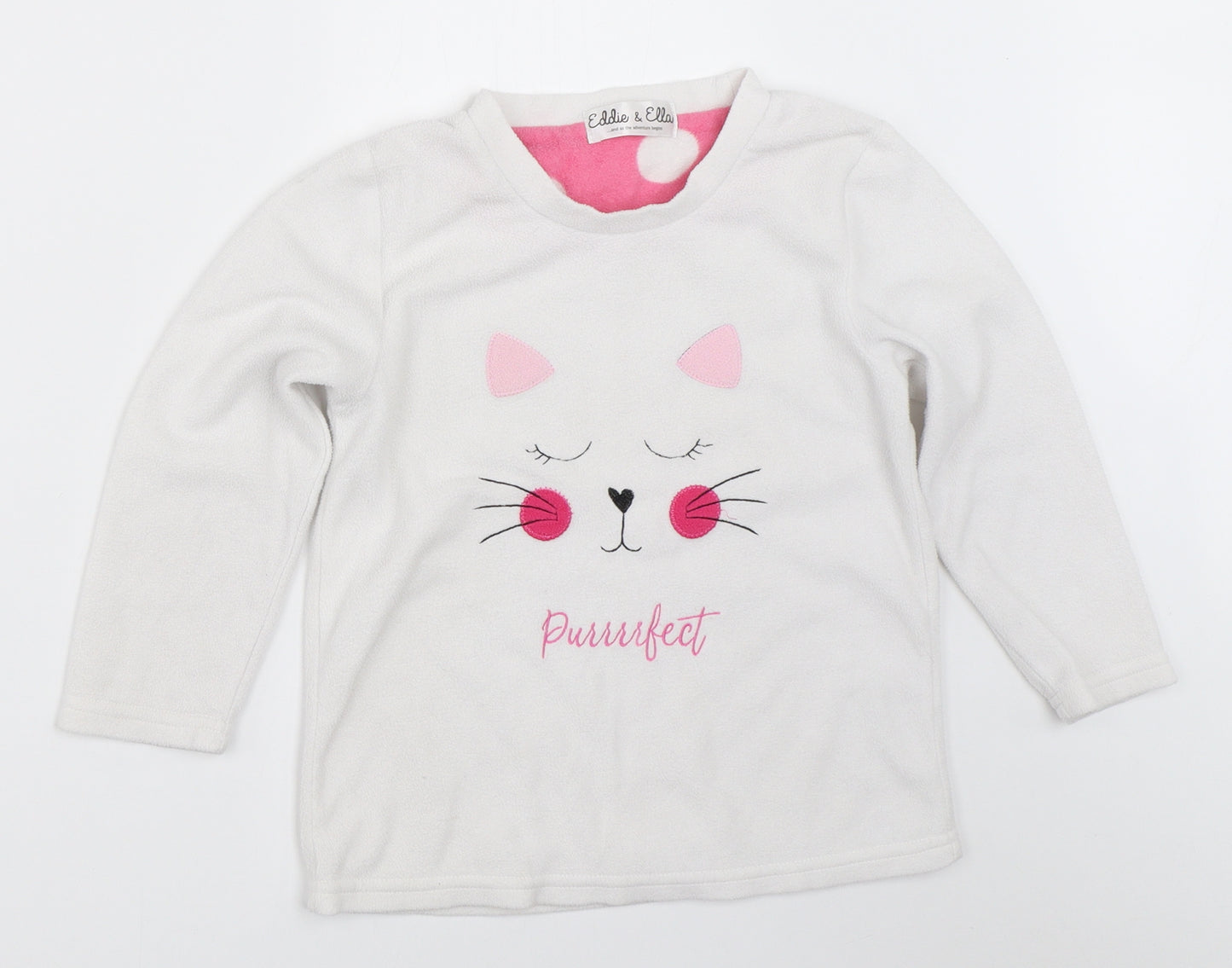Eddie & Ella Girls White Spotted  Top Pyjama Top Size 7-8 Years