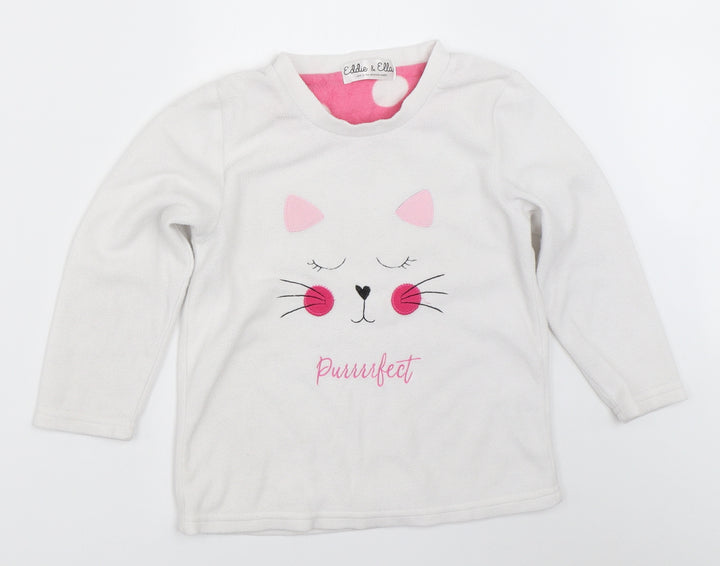 Eddie & Ella Girls White Spotted  Top Pyjama Top Size 7-8 Years