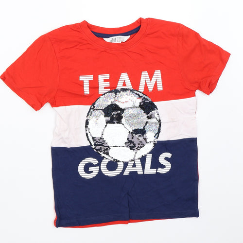 H&M Girls Red   Basic T-Shirt Size 6-7 Years
