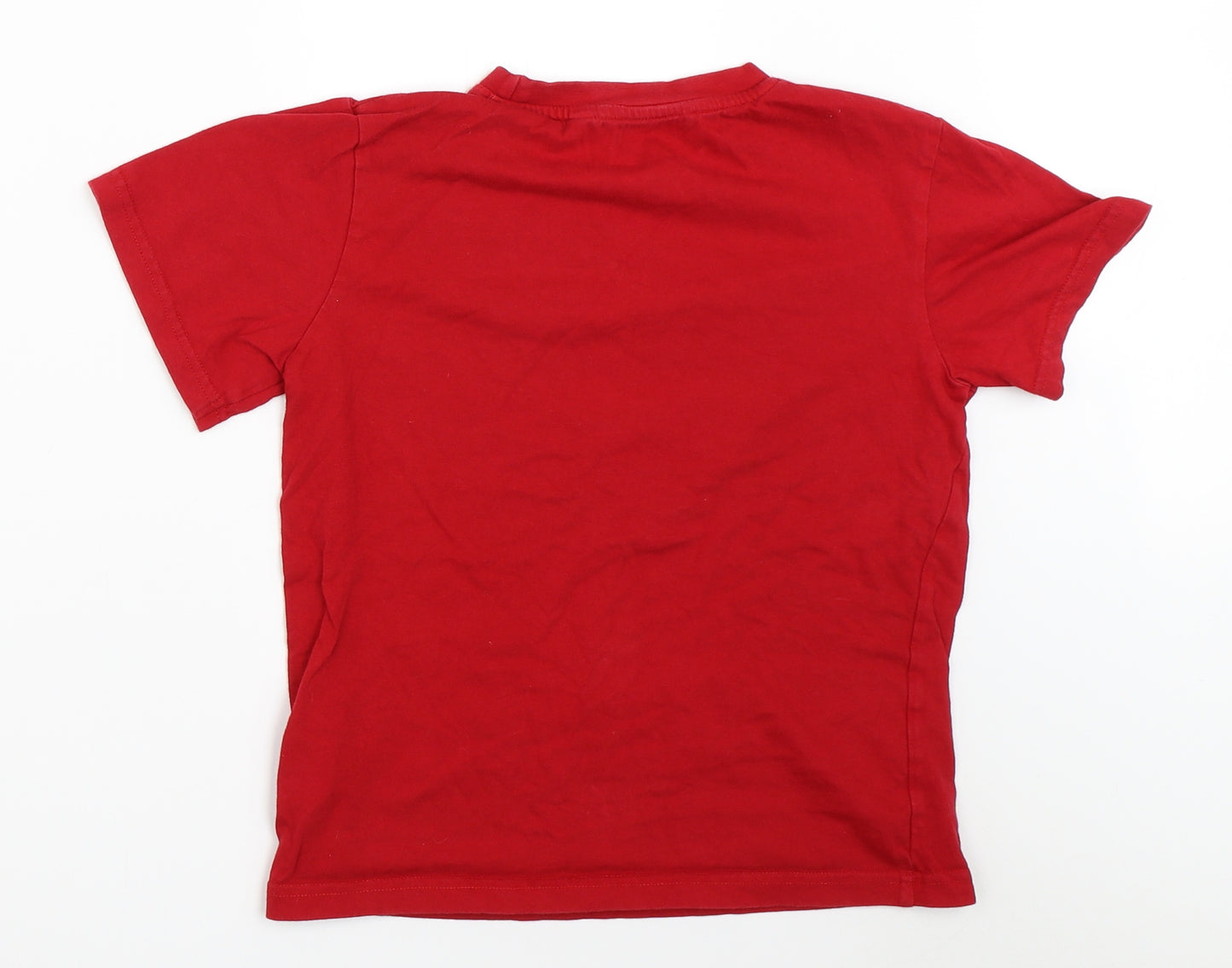 Preworn Boys Red   Basic T-Shirt Size 7-8 Years