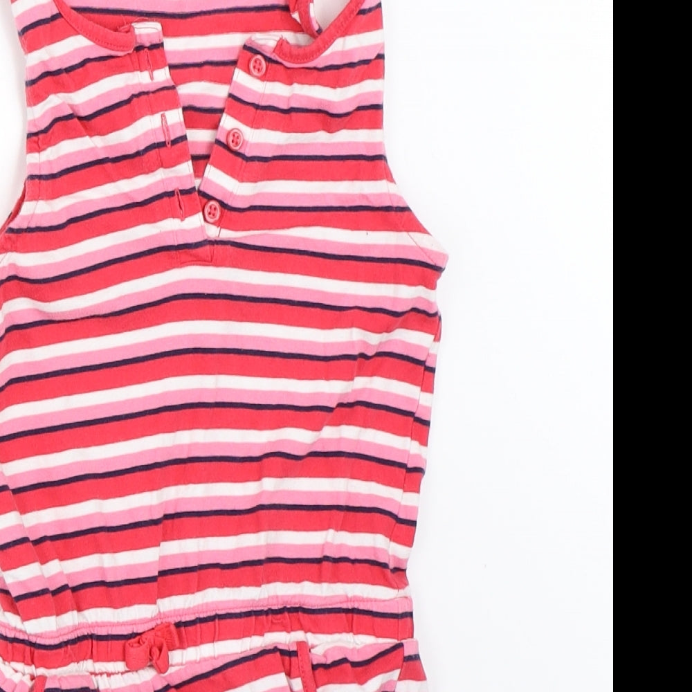 George Girls Pink Striped  Playsuit One-Piece Size 6-7 Years