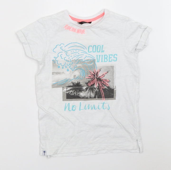 George Boys White   Basic T-Shirt Size 7-8 Years