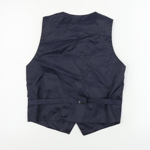 Preworn  Boys Blue Check  Jacket Waistcoat Size 12 Years