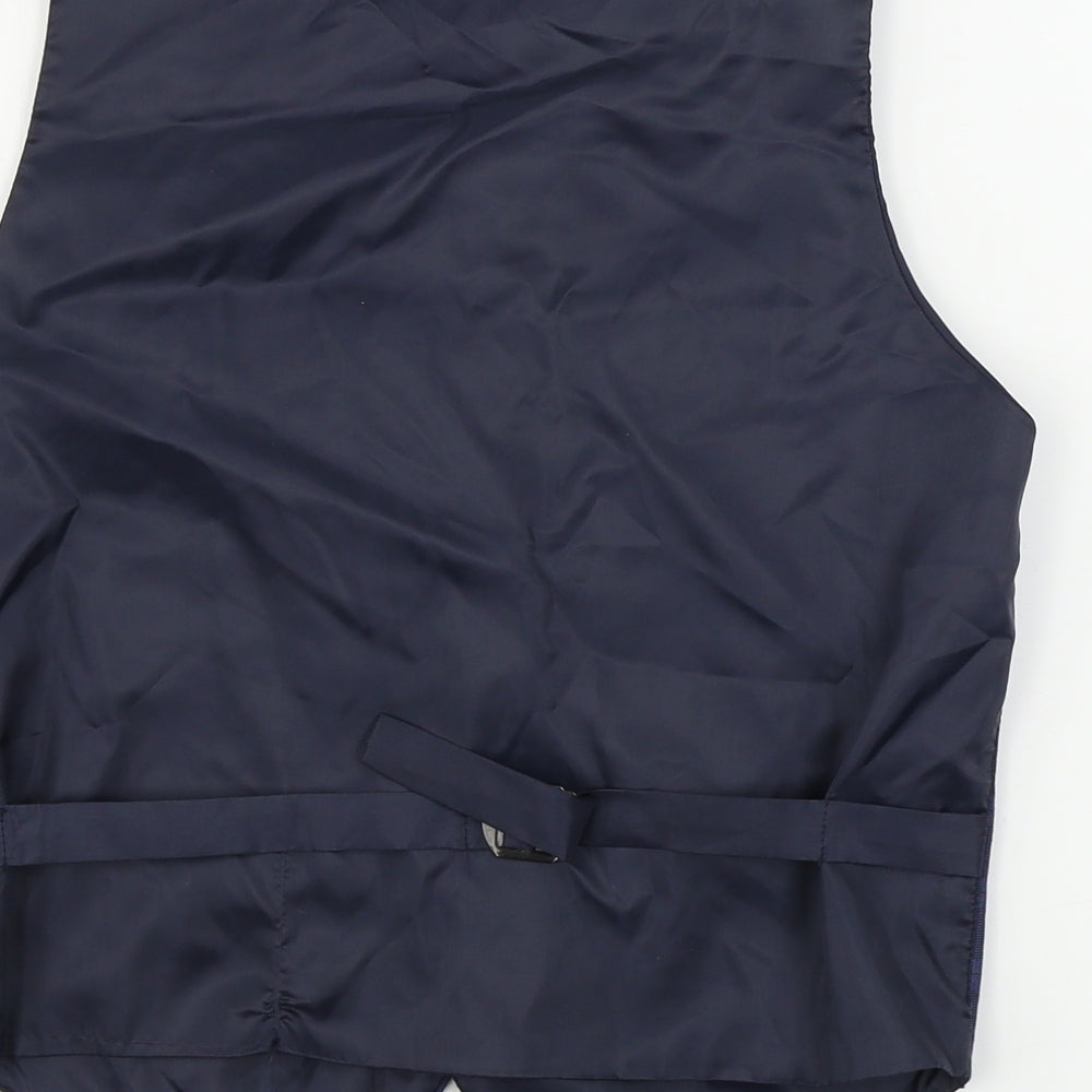 Preworn  Boys Blue Check  Jacket Waistcoat Size 12 Years