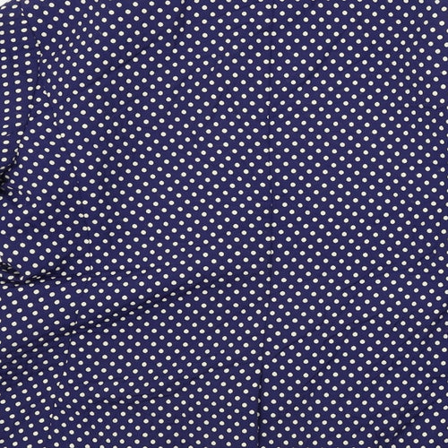 Preworn  Womens Blue Polka Dot  Jacket Blazer Size 10