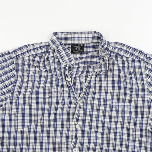 F&F  Mens White Check   Button-Up Size L