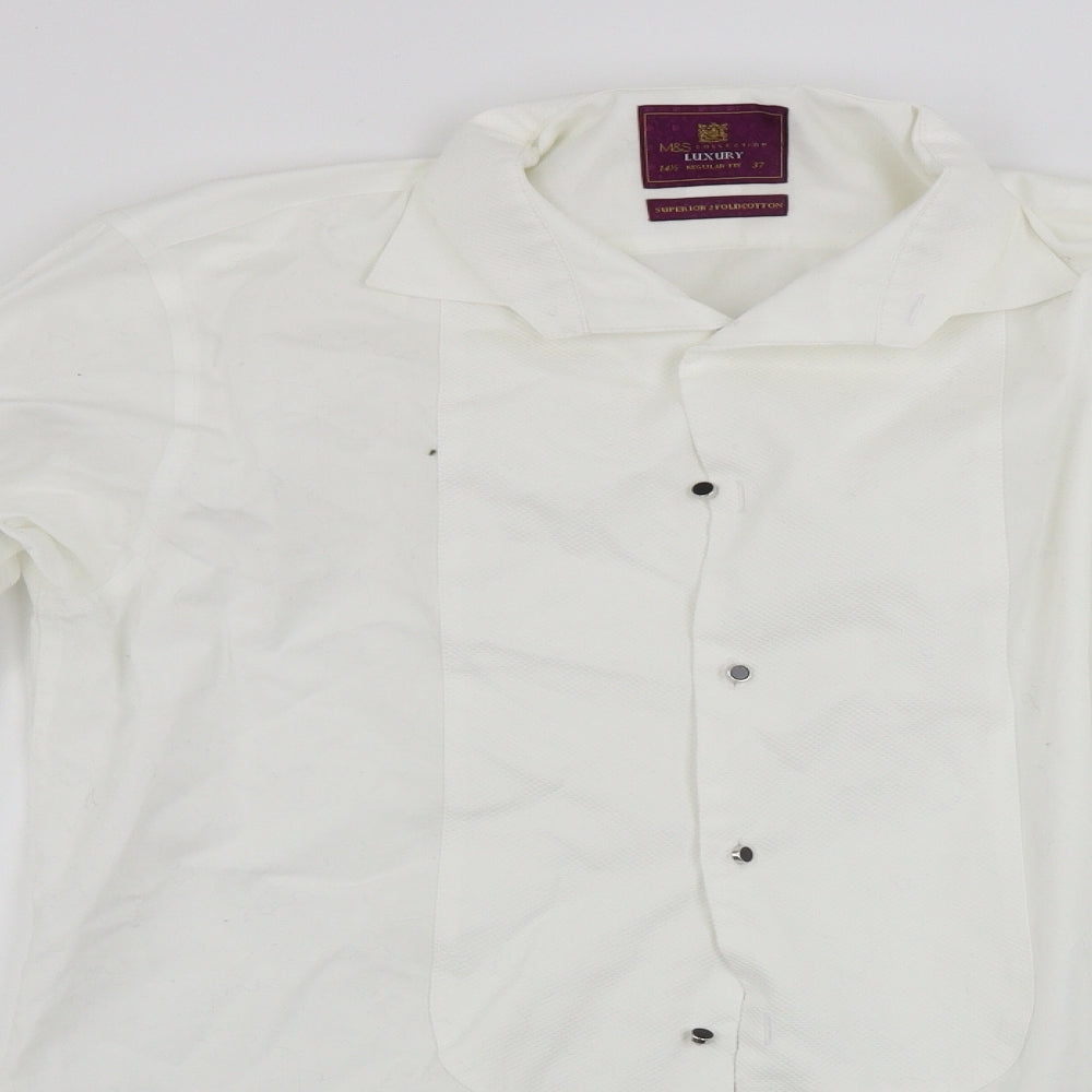 Marks and Spencer  Mens White    Dress Shirt Size 14.5