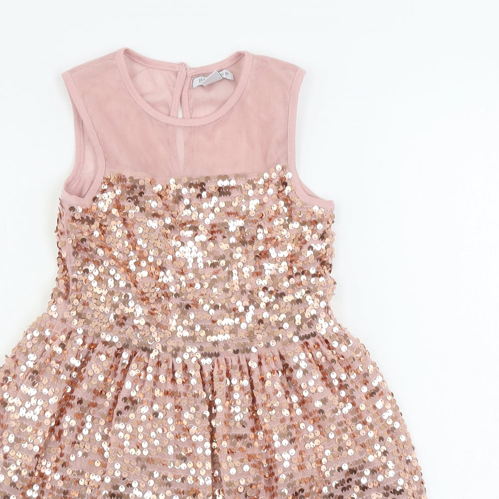 Primark  Girls Pink   A-Line  Size 6-7 Years  - Sequin detail