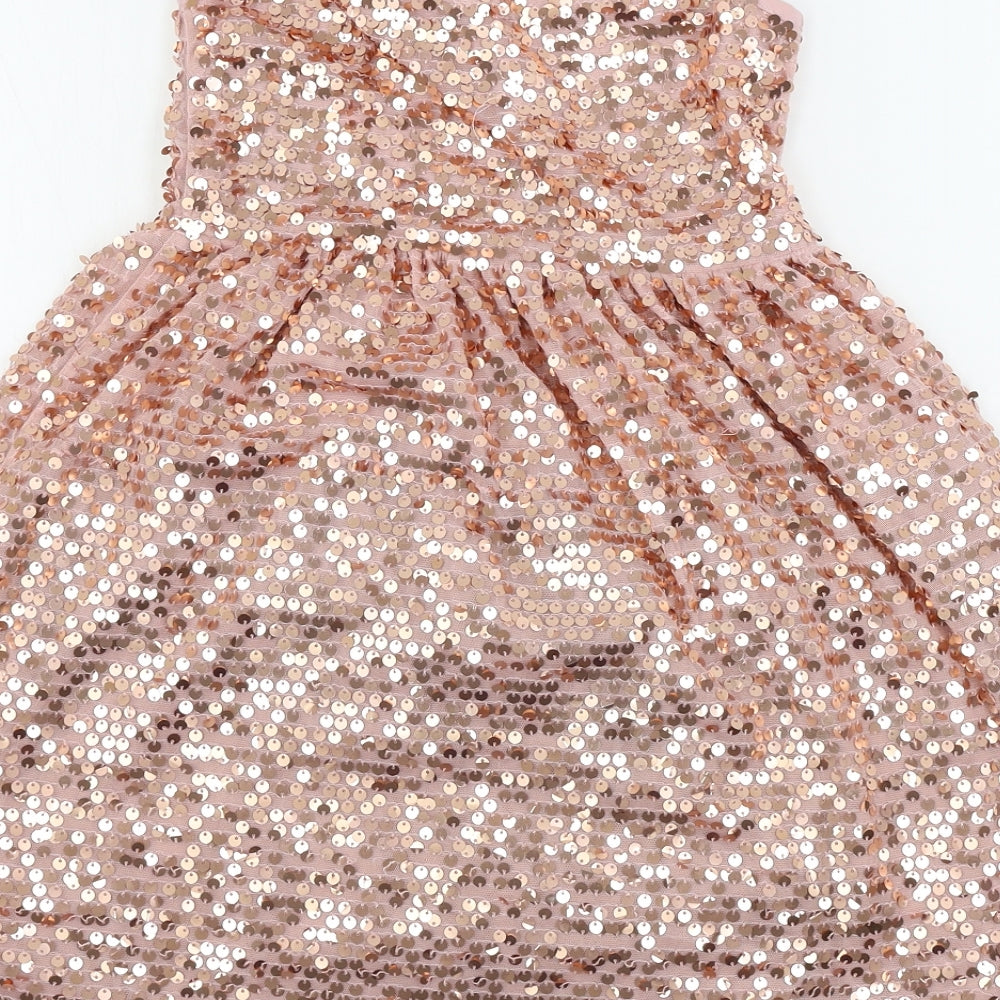 Primark  Girls Pink   A-Line  Size 6-7 Years  - Sequin detail