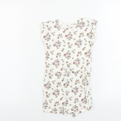 Primark  Girls White Floral  Jumpsuit One-Piece Size 2-3 Years