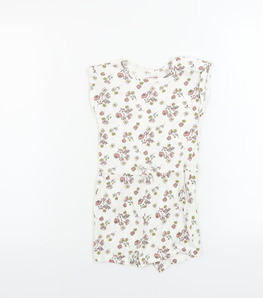 Primark  Girls White Floral  Jumpsuit One-Piece Size 2-3 Years