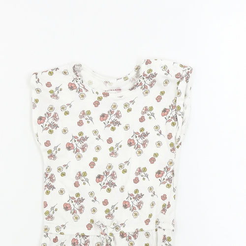 Primark  Girls White Floral  Jumpsuit One-Piece Size 2-3 Years