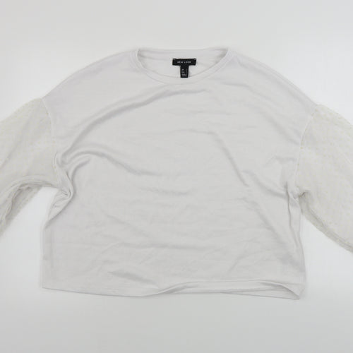 New Look  Womens White Polka Dot  Pullover Jumper Size L