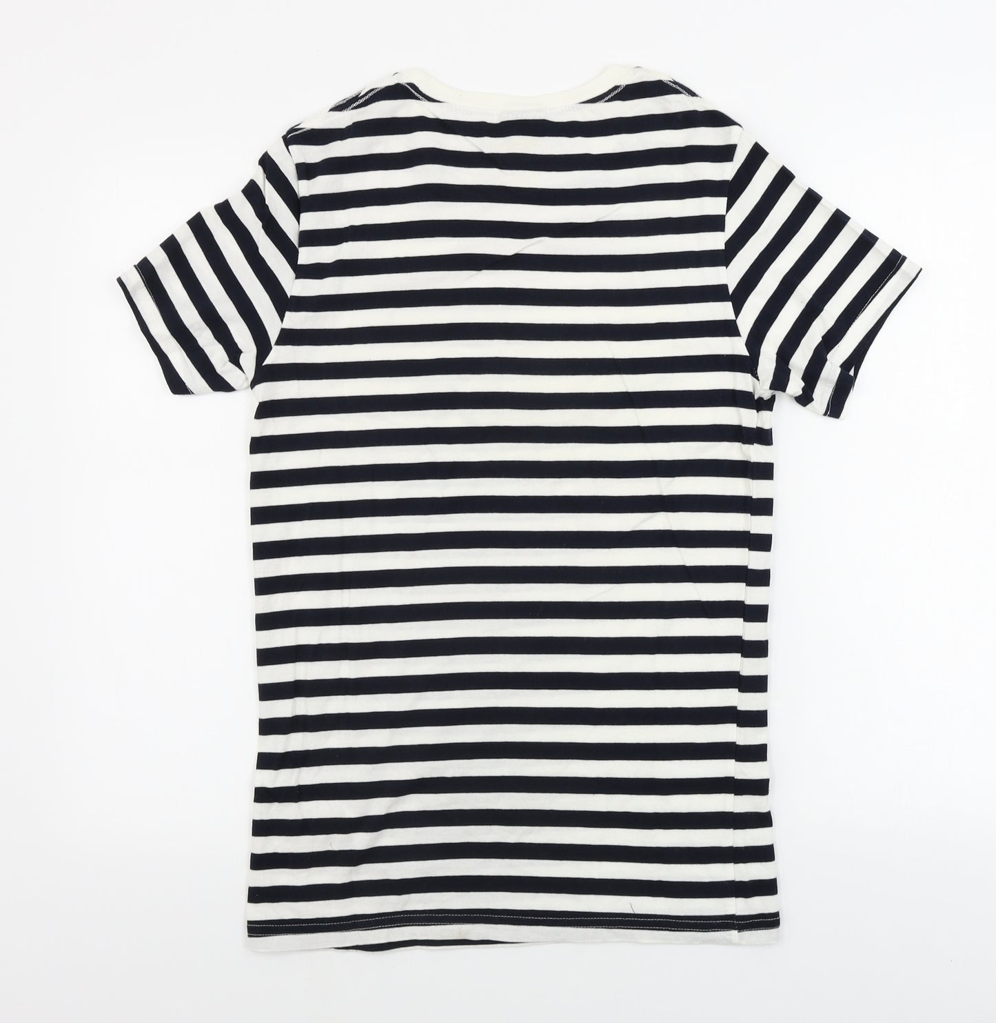 H&M  Womens White Striped  Basic T-Shirt Size S