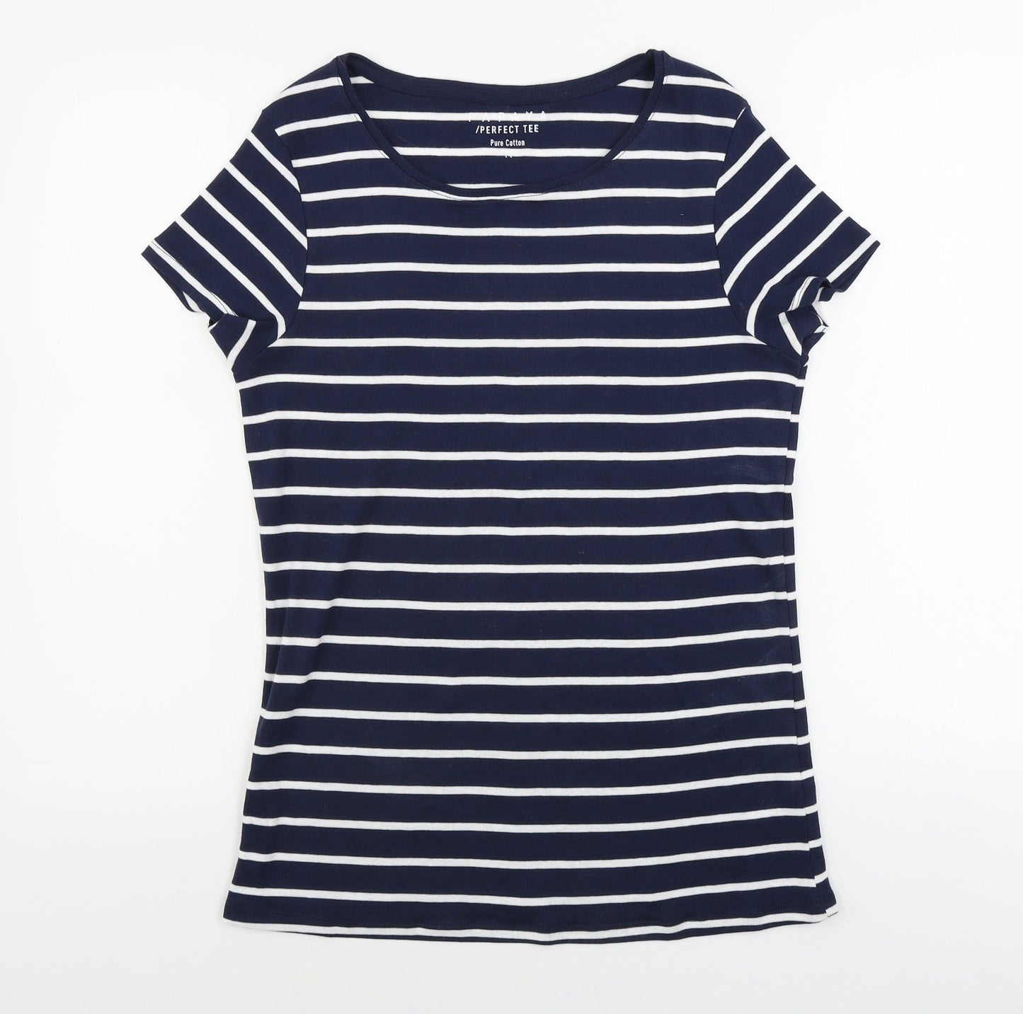 Matalan  Womens Blue Striped  Basic T-Shirt Size 14