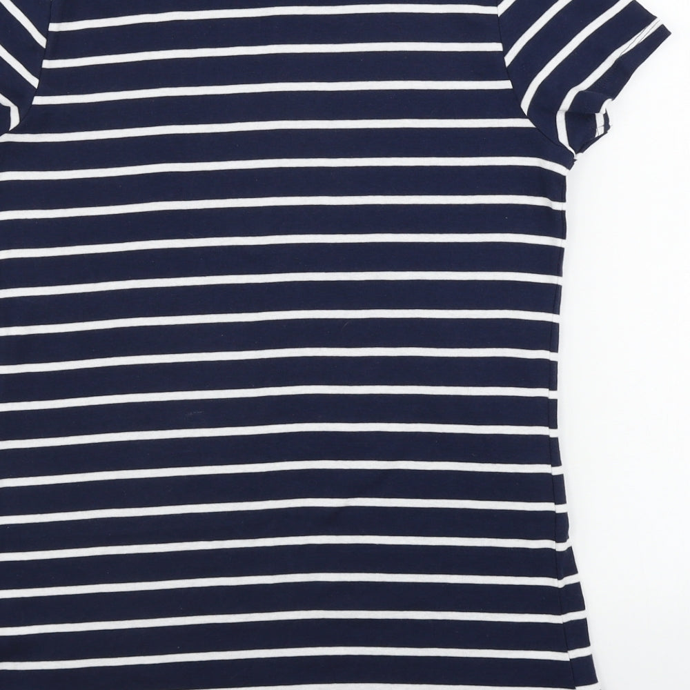 Matalan  Womens Blue Striped  Basic T-Shirt Size 14
