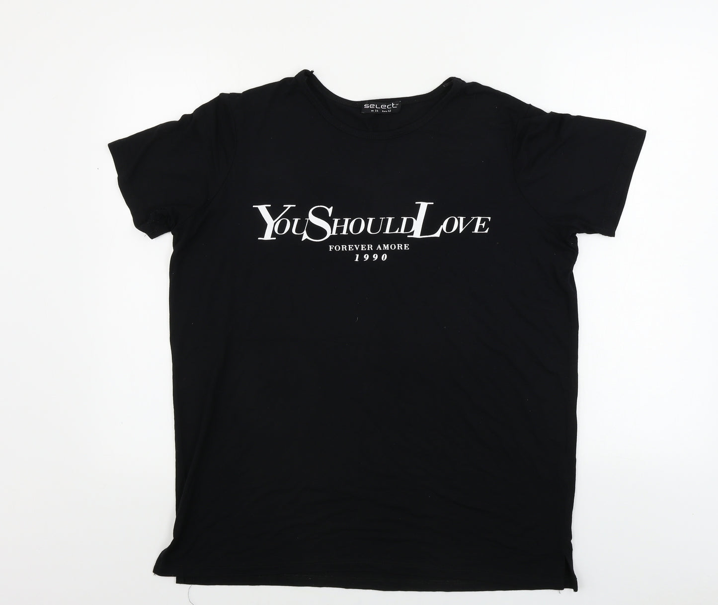 Select  Womens Black   Basic T-Shirt Size 14