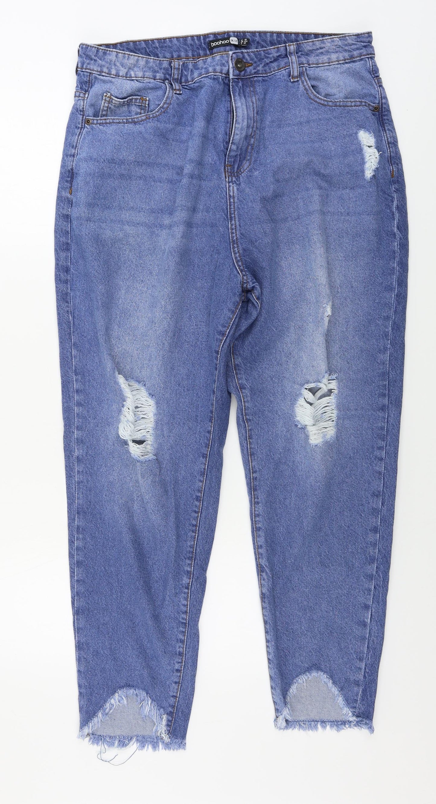 Boohoo  Womens Blue   Straight Jeans Size 16 L24 in