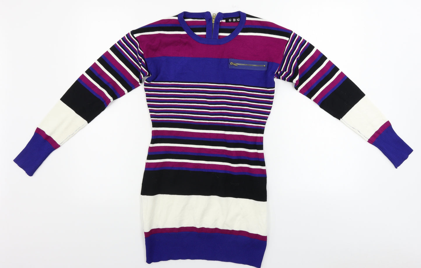 GDG  Womens Blue Striped  Bodycon  Size L