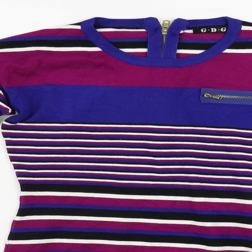 GDG  Womens Blue Striped  Bodycon  Size L