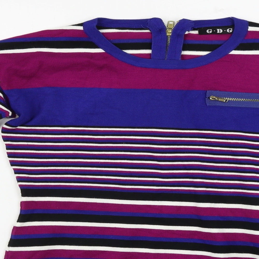 GDG  Womens Blue Striped  Bodycon  Size L