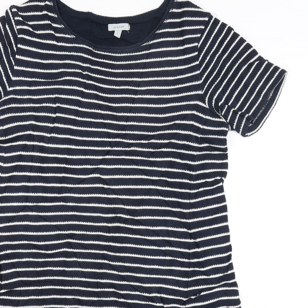 Jigsaw Womens Blue Striped  T-Shirt Dress  Size S
