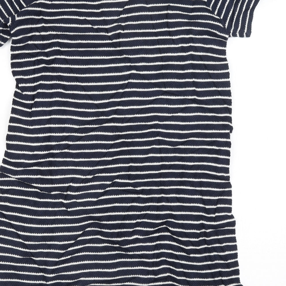 Jigsaw Womens Blue Striped  T-Shirt Dress  Size S