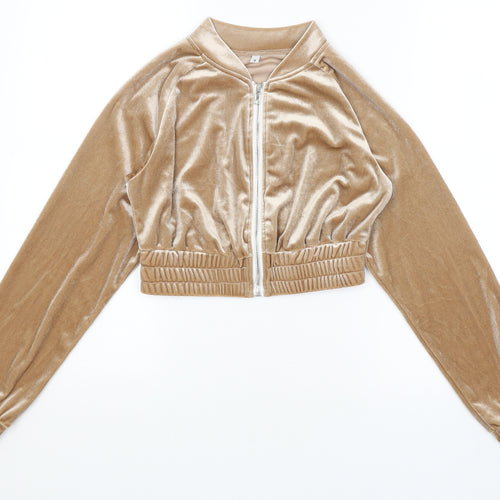 Preworn Womens Gold   Full Zip Jumper Size S
