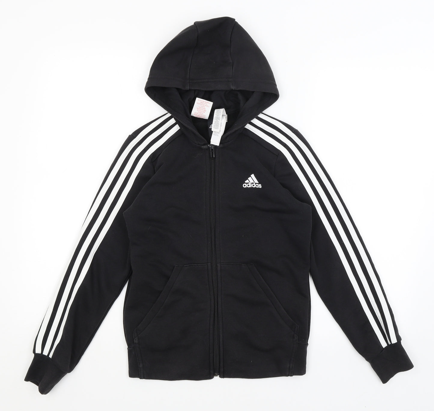 adidas Boys Black   Full Zip Hoodie Size 11-12 Years