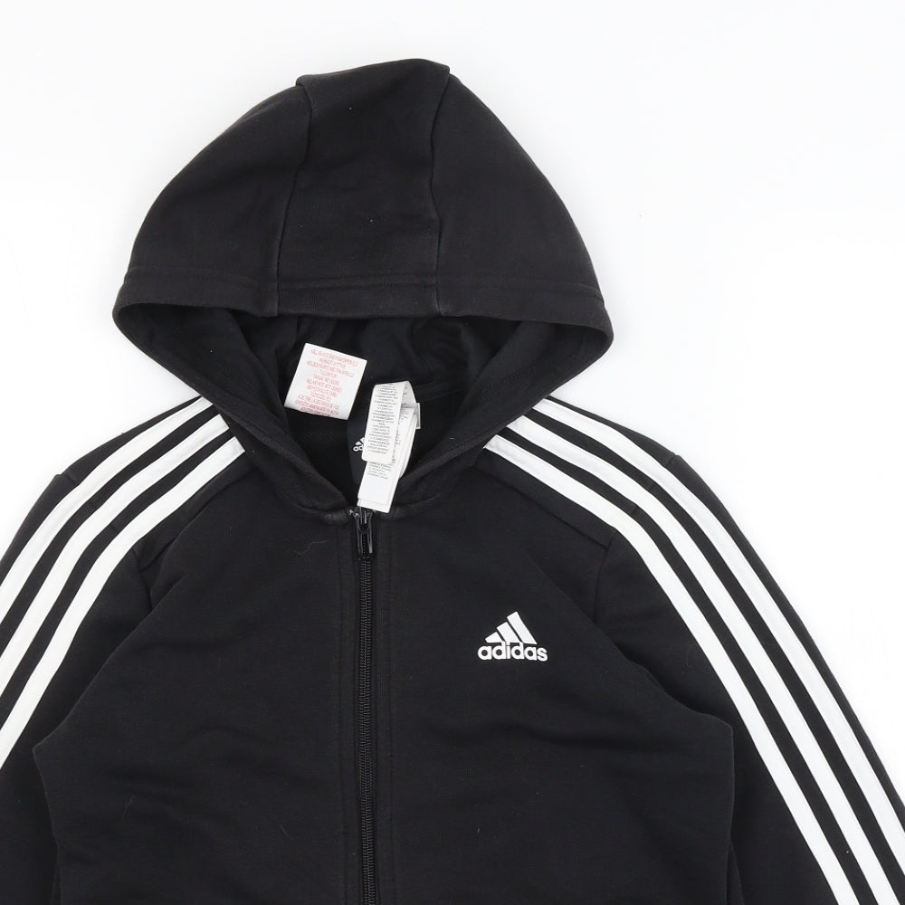 adidas Boys Black   Full Zip Hoodie Size 11-12 Years
