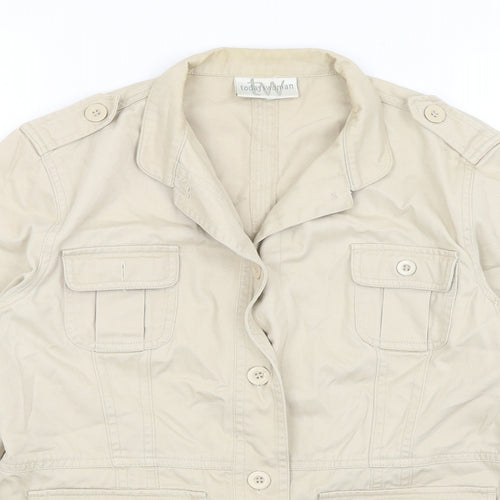 Todays Woman Womens Beige   Jacket  Size 14