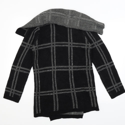 NEXT Womens Black Check  Wrap Jumper Size M