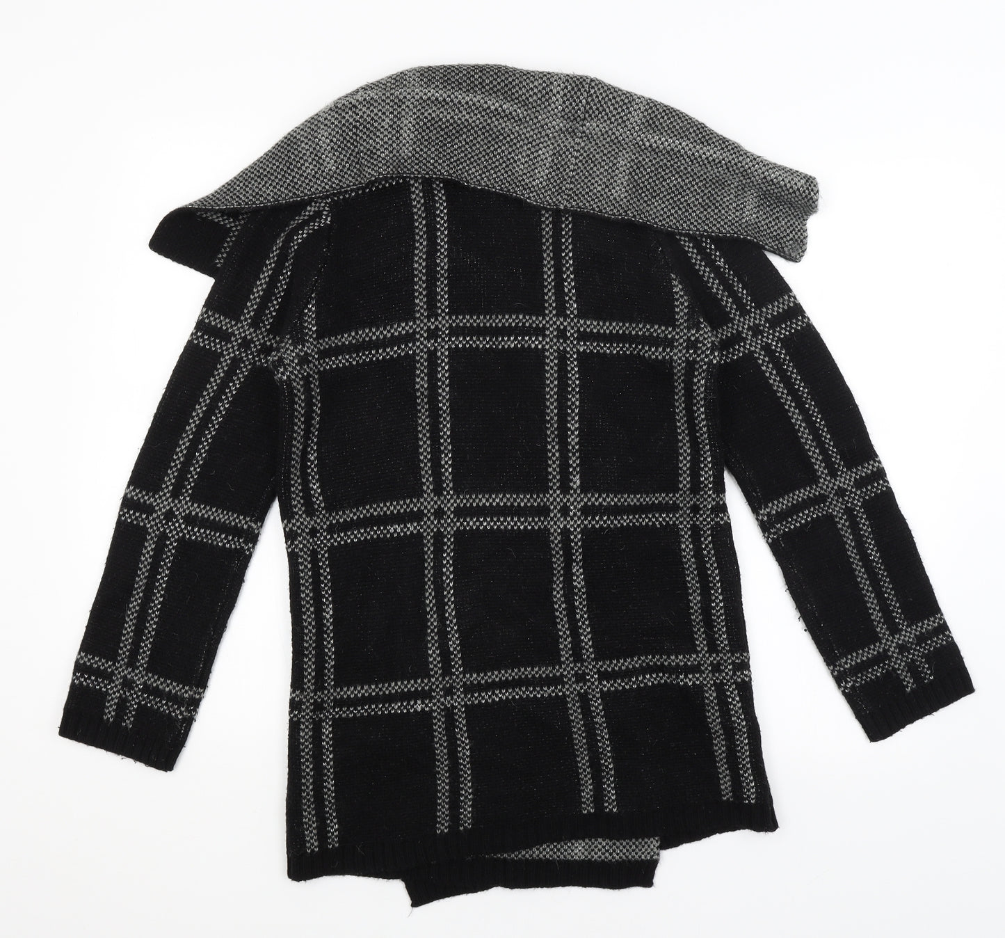 NEXT Womens Black Check  Wrap Jumper Size M