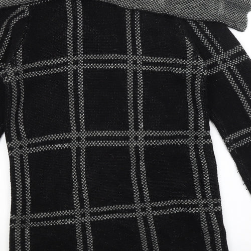 NEXT Womens Black Check  Wrap Jumper Size M