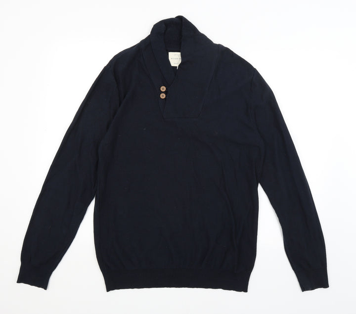 River Island Mens Blue Pullover Jumper Size M