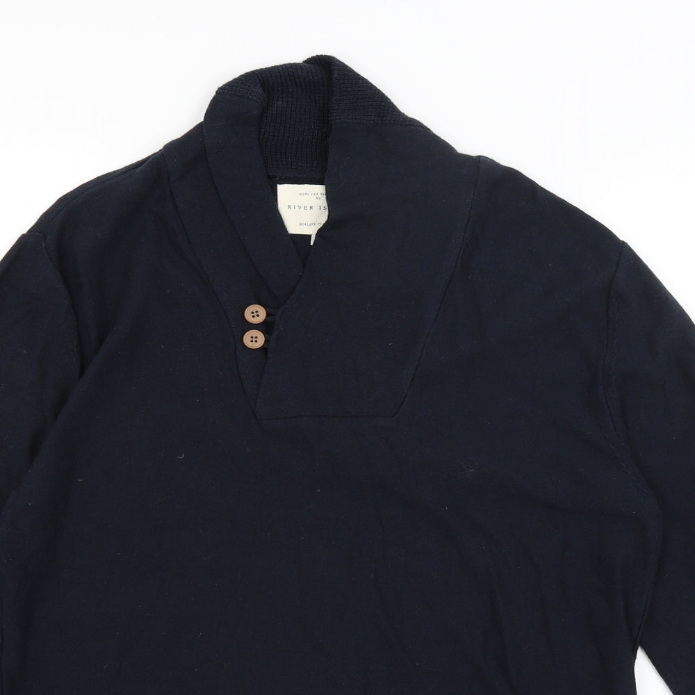 River Island Mens Blue   Pullover Jumper Size M