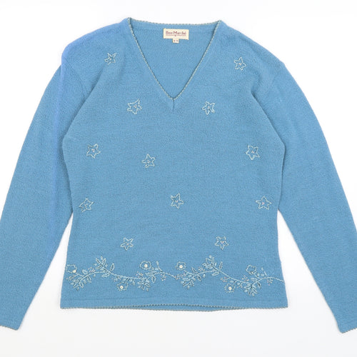 Bonmarche Womens Blue   Pullover Jumper Size S