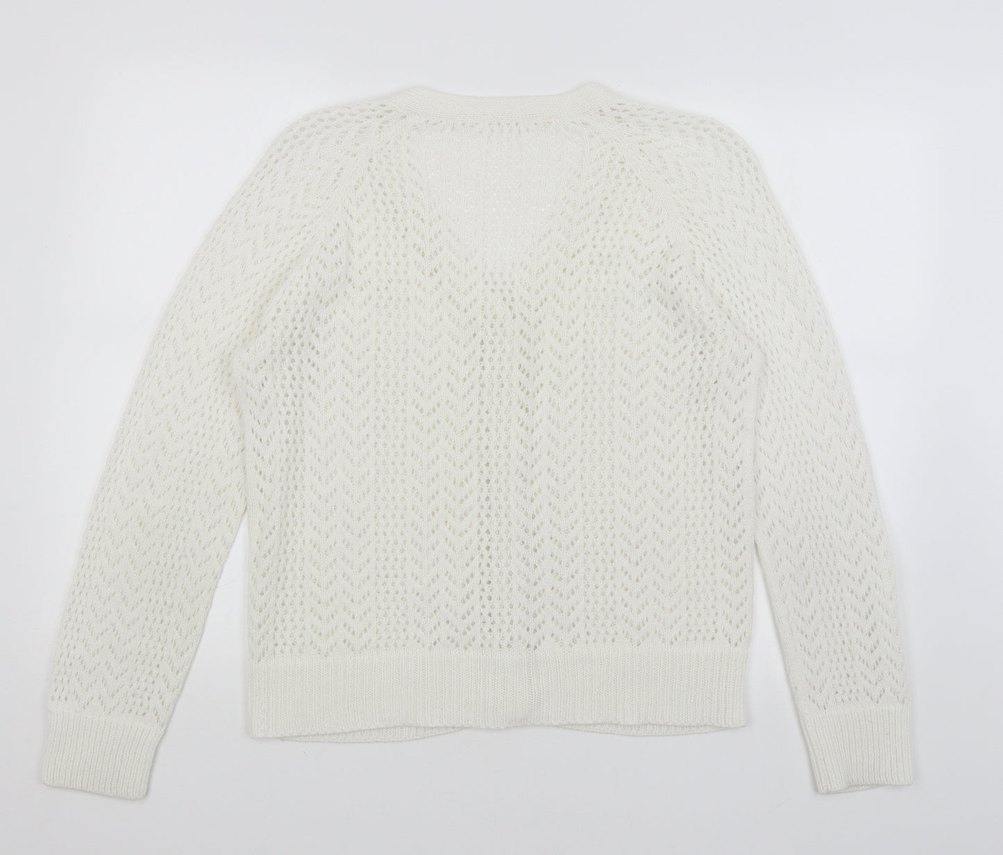 Preworn Womens White   Cardigan Jumper Size M