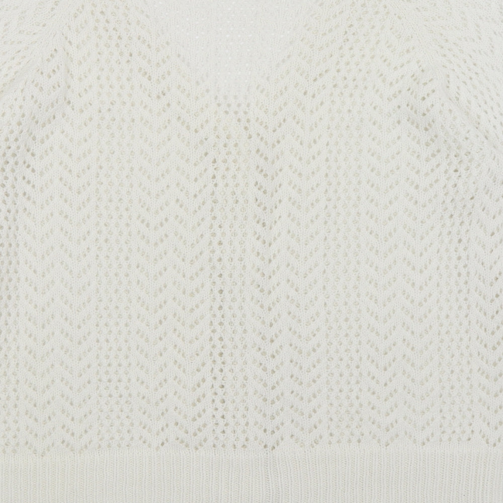 Preworn Womens White   Cardigan Jumper Size M
