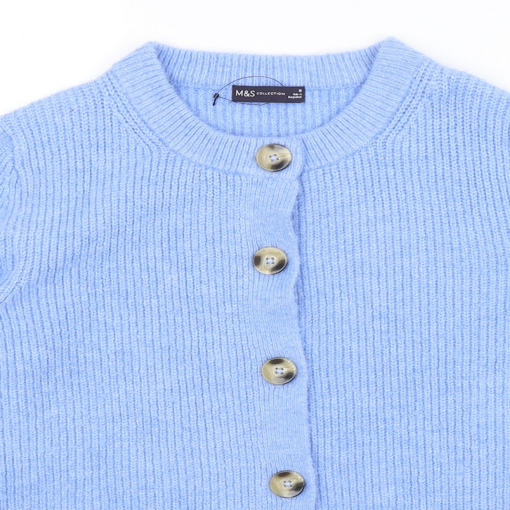 M&S Womens Blue   Cardigan Jumper Size 18