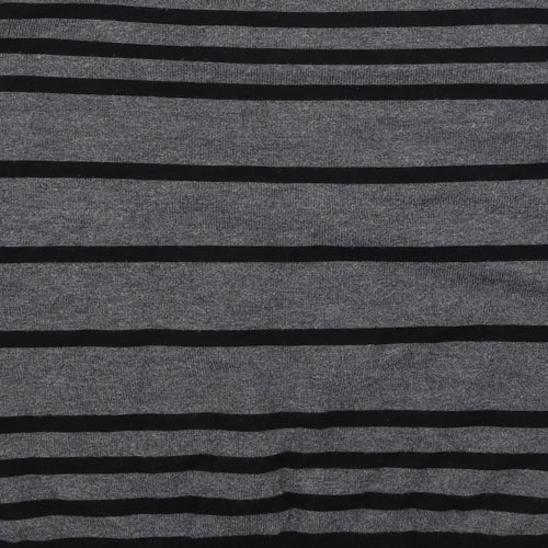 Petite Collection Womens Grey Striped  Pullover Jumper Size 18