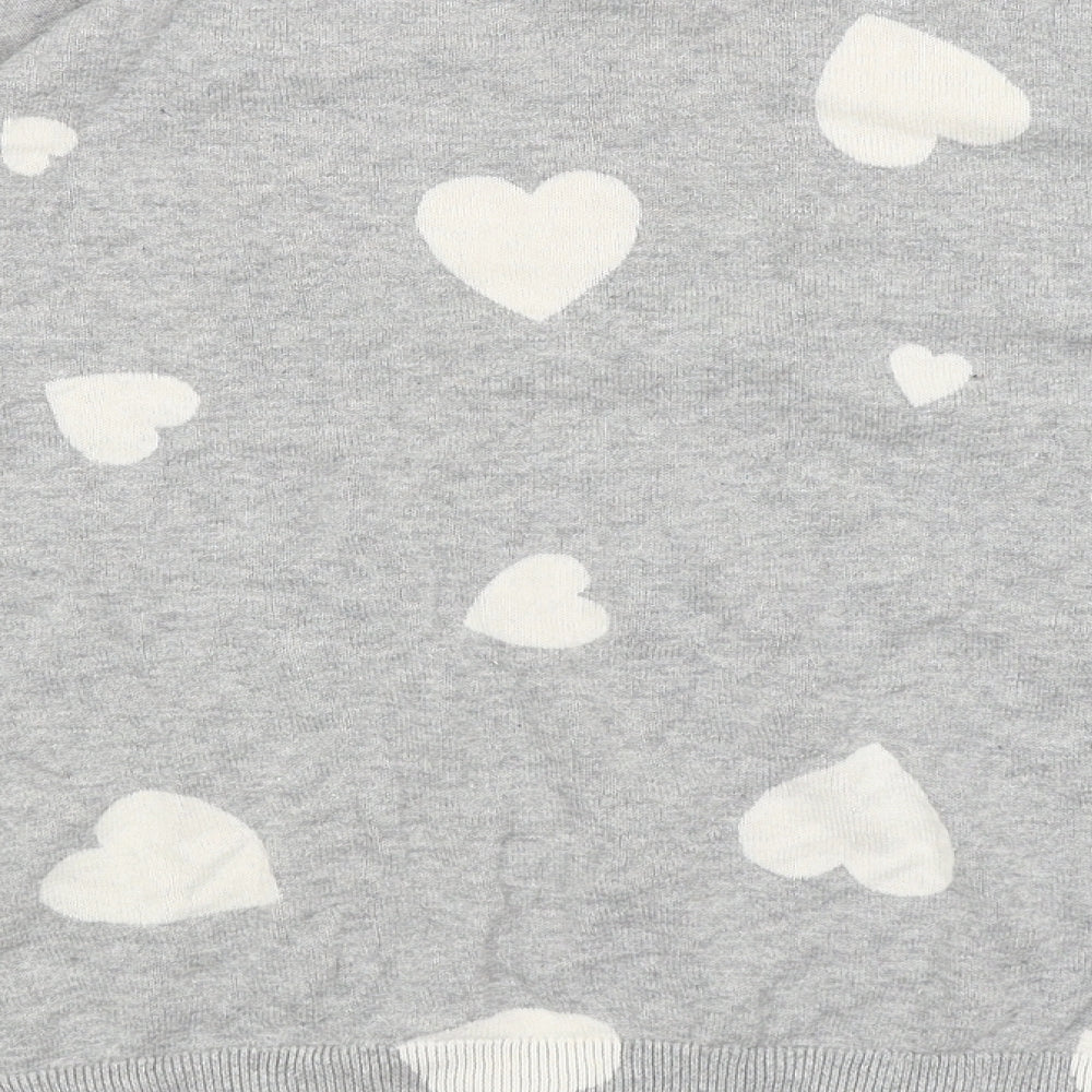 M&S Womens Grey   Pullover Jumper Size S  - Hearts