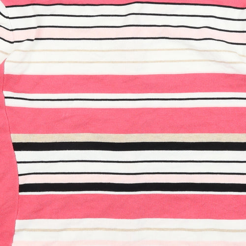 Micha Womens Pink Striped  Cardigan Jumper Size L