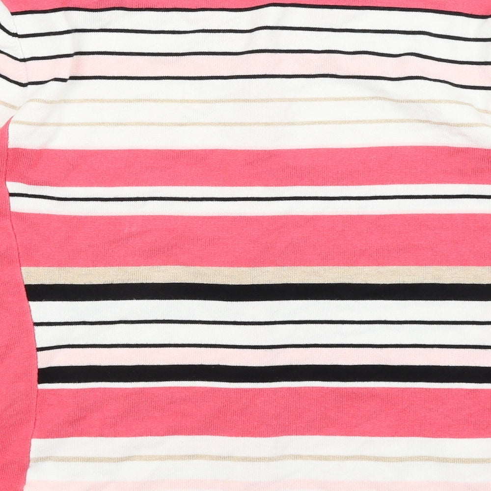 Micha Womens Pink Striped  Cardigan Jumper Size L