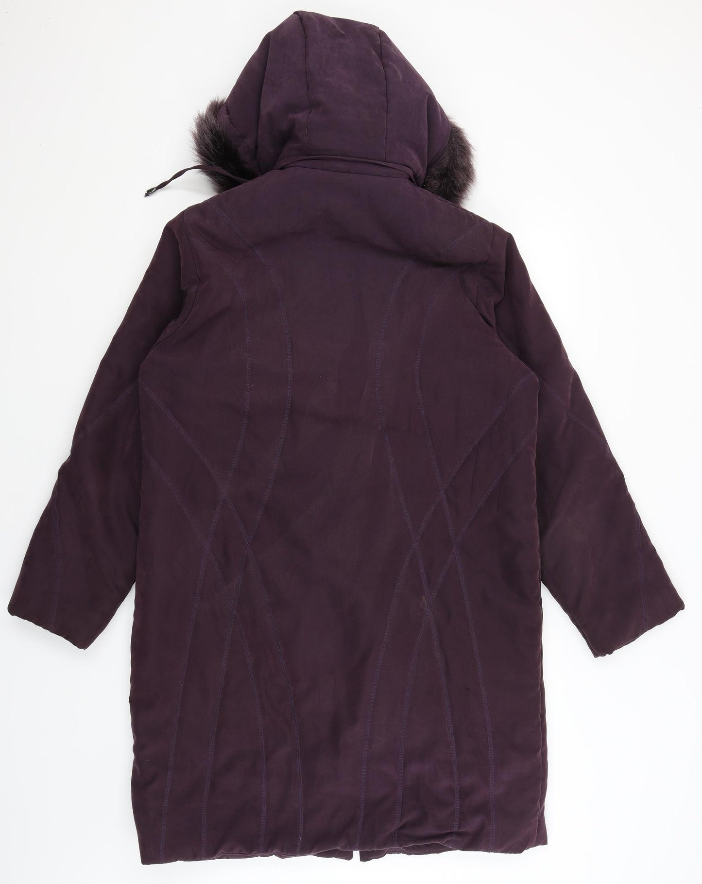 David Parry Womens Purple   Quilted Coat Size 14