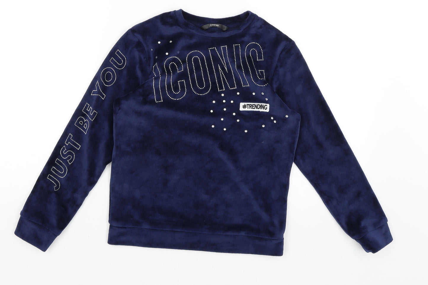 George Girls Blue   Pullover Jumper Size 7-8 Years