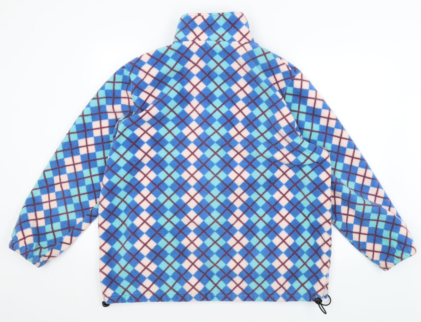 Damart Womens Blue Check  Full Zip Jumper Size 18