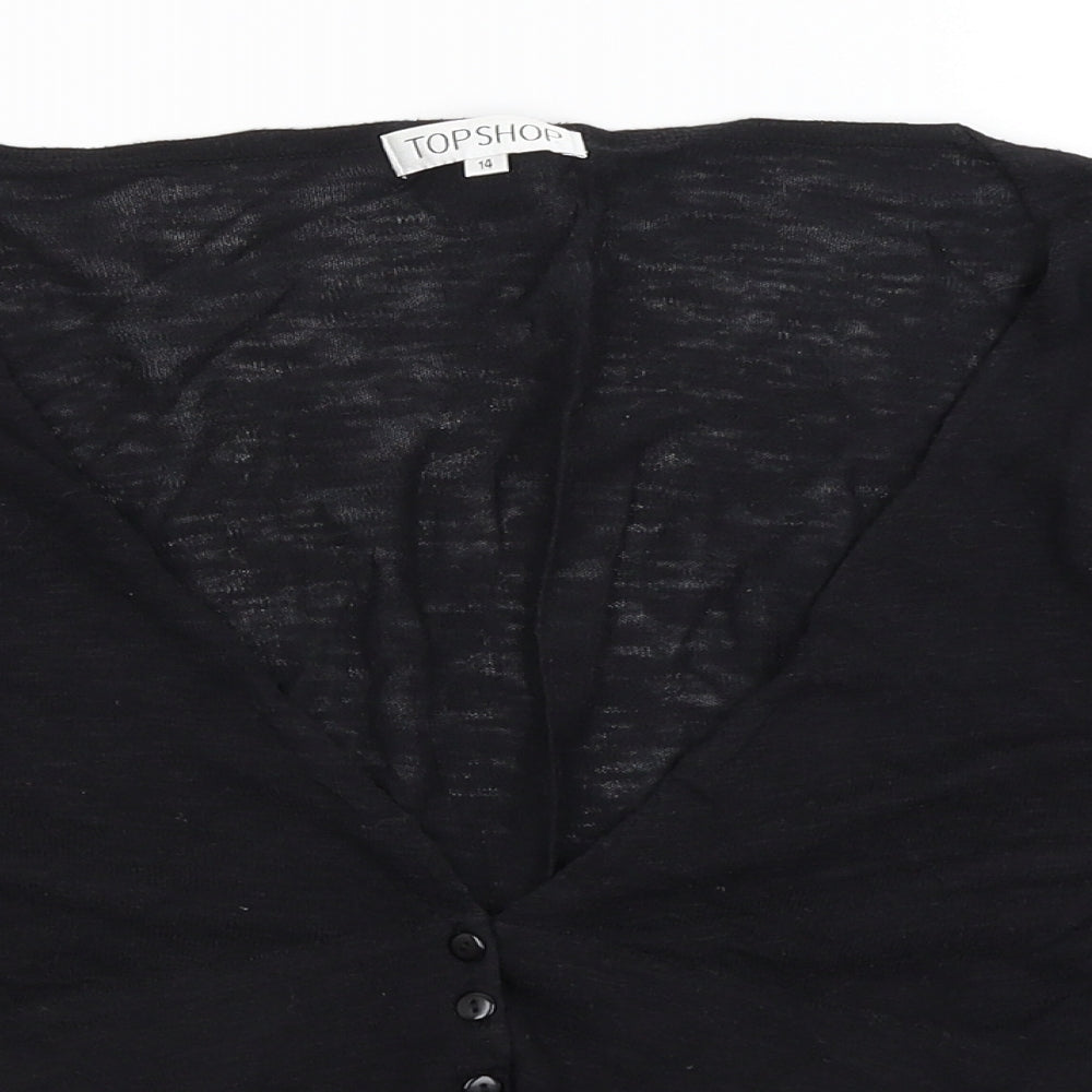 Topshop Womens Black   Cardigan Jumper Size 14
