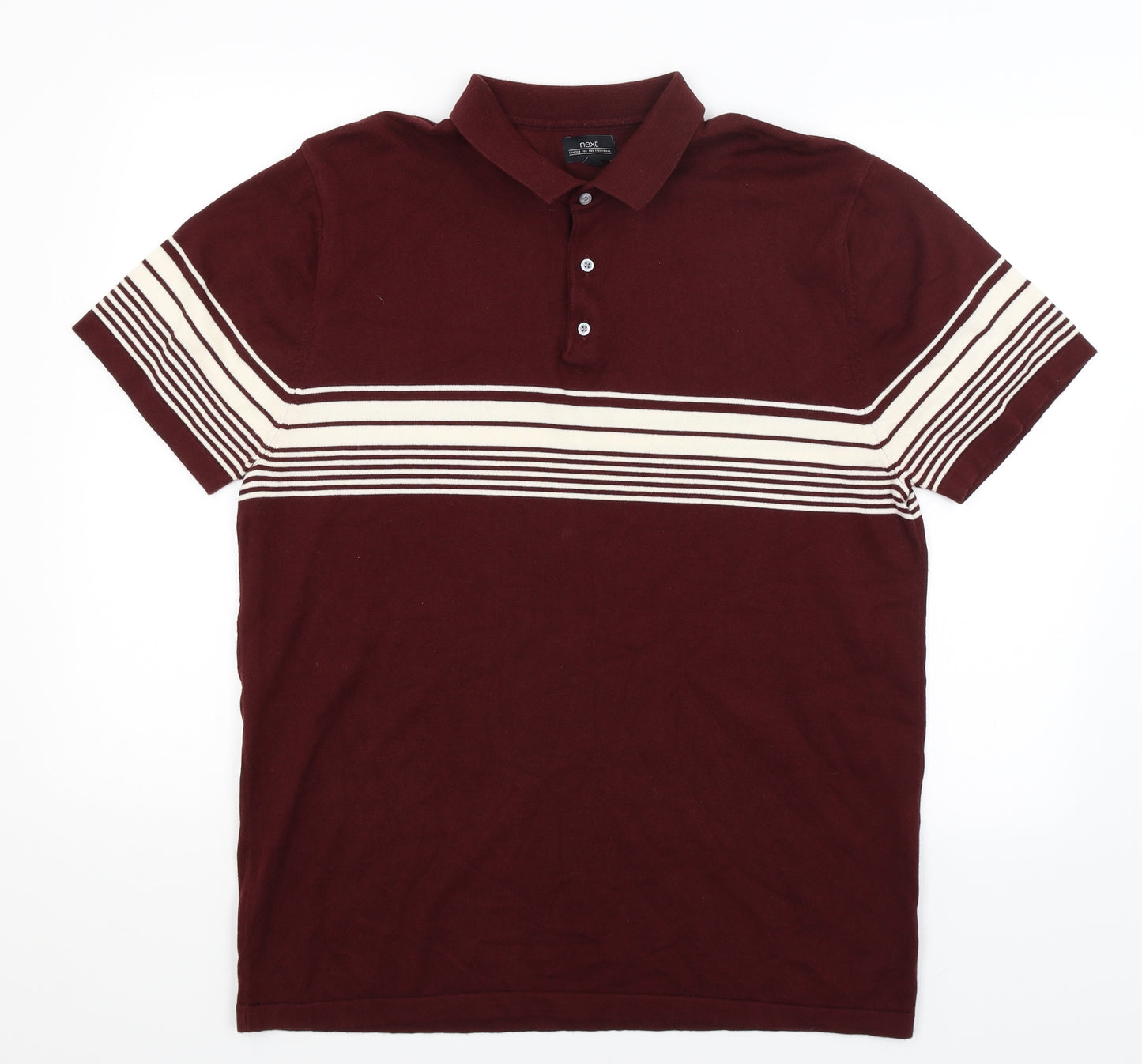 NEXT Mens Red Striped   T-Shirt Size XL