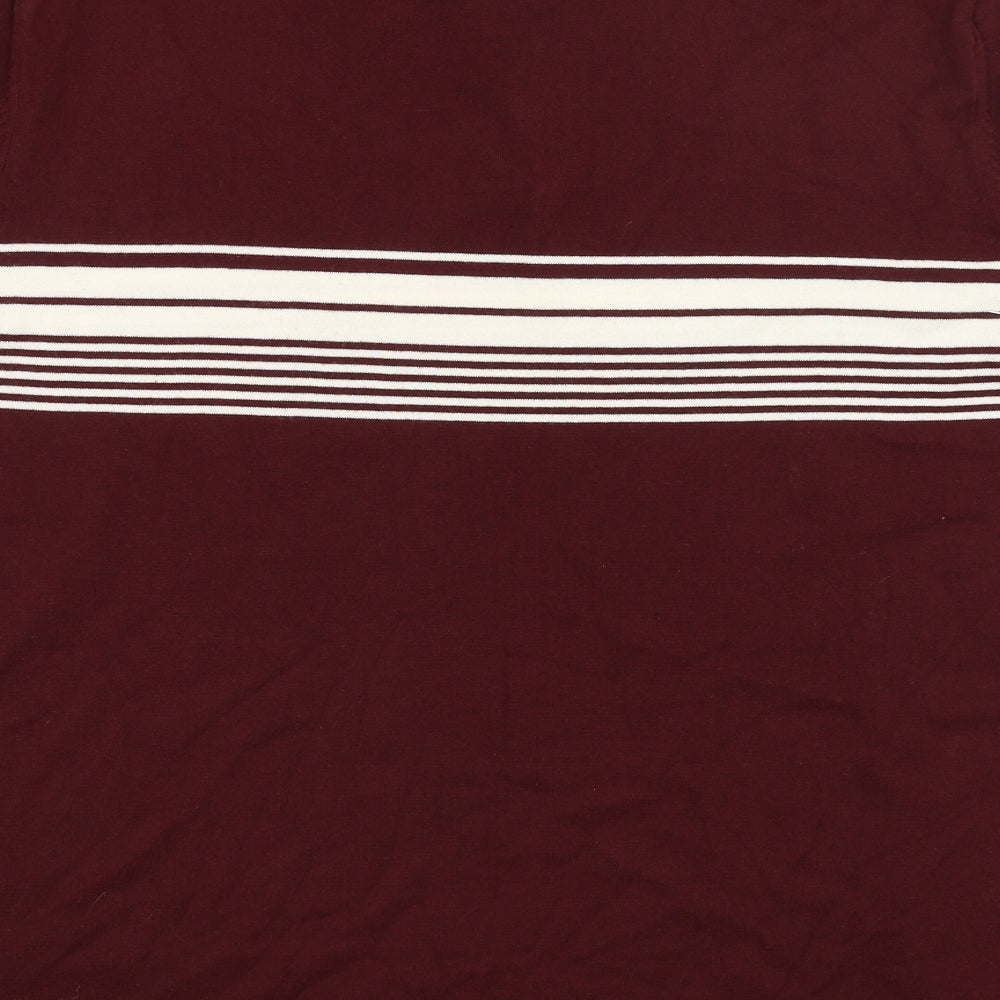 NEXT Mens Red Striped   T-Shirt Size XL